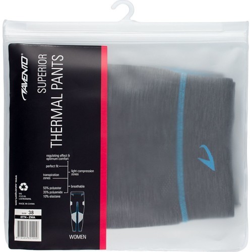 Thermo Pants for Woman AVENTO 0774, Black/Aqua, 42 Size