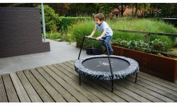 EXIT Tiggy junior trampoline with bar ø140cm - black/grey
