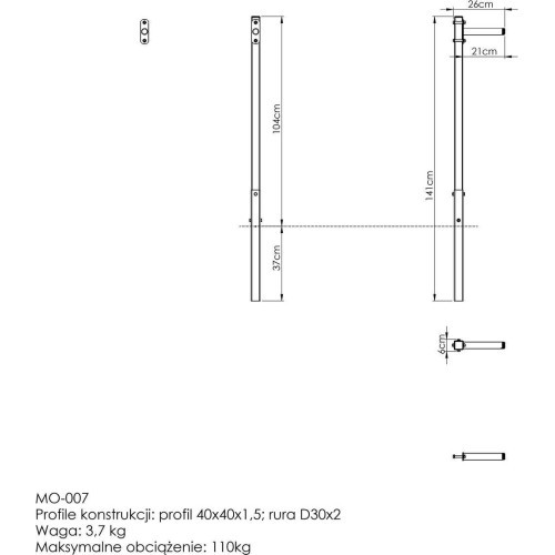 Išorinės atramos atsispaudimams (trumpos) Marbo Sport MO-007