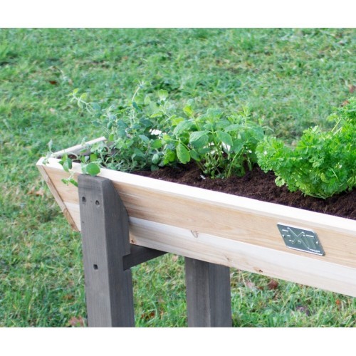 EXIT Aksent Trapezium Raised bed M Table planter Freestanding Wood Grey Outdoor