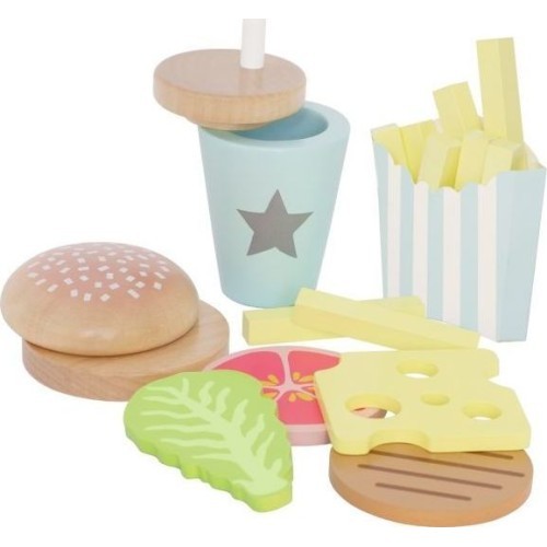 Деревянный игровой набор бургер JaBaDaBaDo Burger Meal