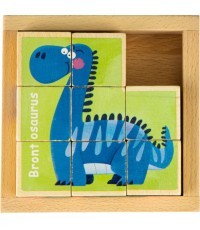 Edukaciniai mediniai kaladėlių dėlionė Ecotoys Dino