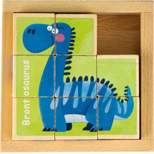 Edukaciniai mediniai kaladėlių dėlionė Ecotoys Dino