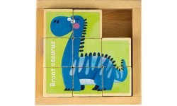 Edukaciniai mediniai kaladėlių dėlionė Ecotoys Dino