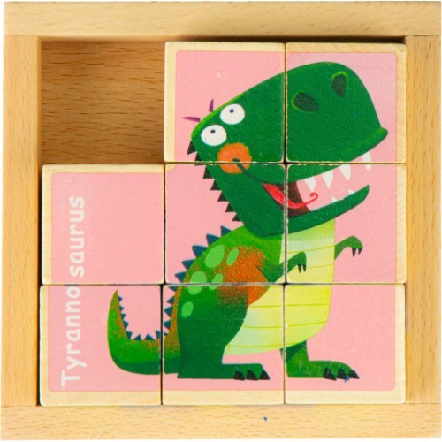 Edukaciniai mediniai kaladėlių dėlionė Ecotoys Dino