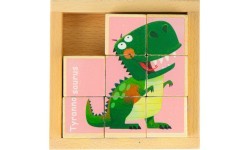 Edukaciniai mediniai kaladėlių dėlionė Ecotoys Dino
