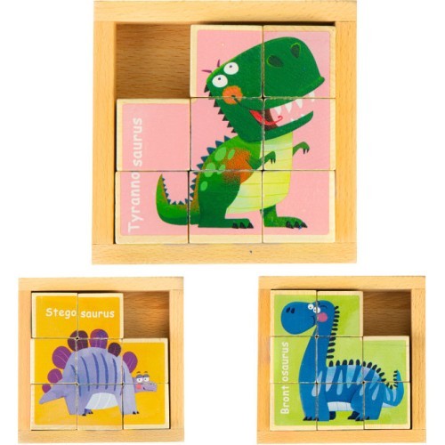 Educational Wooden Blocks Puzzle Ecotoys Dino