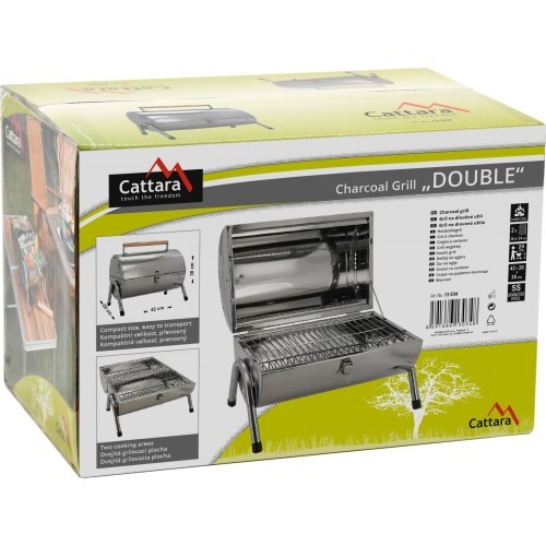 Походный угольный гриль Cattara Double 2x38 см