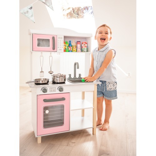 Wooden kitchen for children + metal accessories Ecotoys