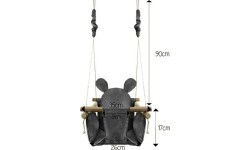 Детские качели с деревянной рамой Ecotoys Mouse