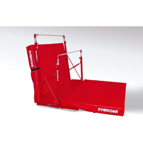 COMPACT ASYMMETRIC BARS - FIXED FEET - WITH TRANSPORT TROLLEY AND FOLDING MAT