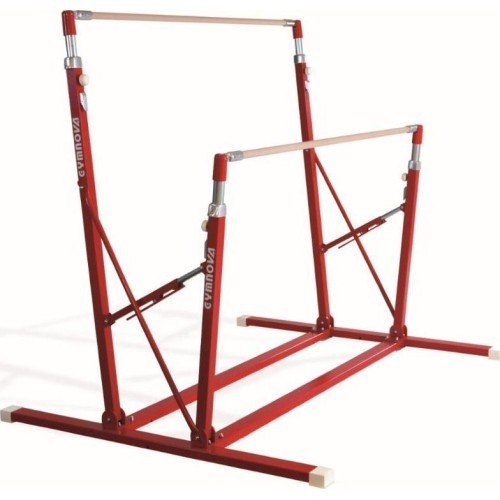 COMPACT ASYMMETRIC BARS - FIXED FEET - WITH TRANSPORT TROLLEY AND FOLDING MAT