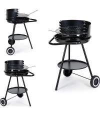 Garden grill round grate with adjustable grate height