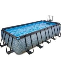 EXIT Stone pool 540x250x122cm with sand filter pump - grey