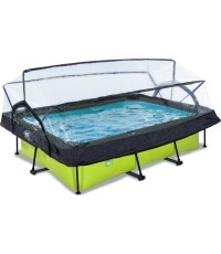 Бассейн EXIT Lime 220x150x65 см с куполом и фильтр-насосом – зелёный
