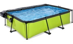 EXIT Lime baseinas 220x150x65 cm su stogeliu ir filtravimo siurbliu – žalias