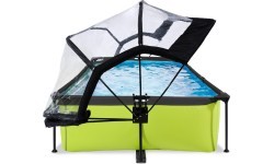 EXIT Lime baseinas 220x150x65 cm su stogeliu ir filtravimo siurbliu – žalias