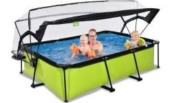 Бассейн EXIT Lime 220x150x65 см с куполом и фильтр-насосом – зелёный