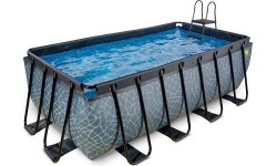EXIT Stone pool 400x200x122cm with sand filter pump - grey