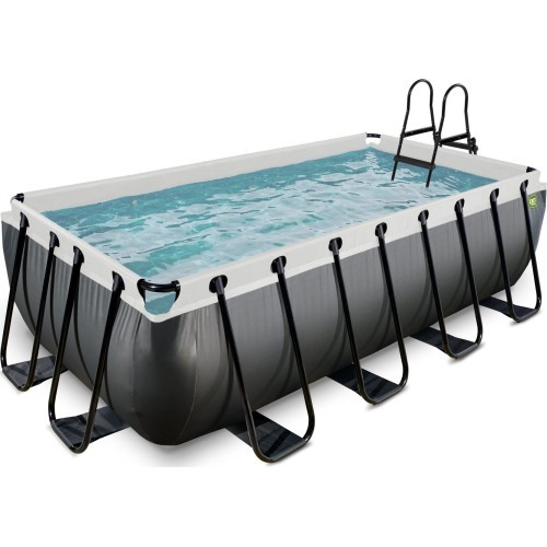 Бассейн EXIT Black Leather 400x200x100см с песочным фильтр-насосом - черный