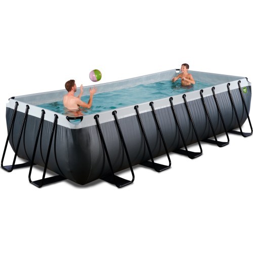 EXIT Black Leather baseinas 540x250x122 cm su filtravimo siurbliu – juodas