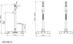 Многоуровневые стойки для штанги (2 шт.) с страховкой MS-S108 2.0 - Marbo Sport