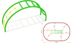 Металлическая лестница для лазания, модель CM-0010+CM-0012