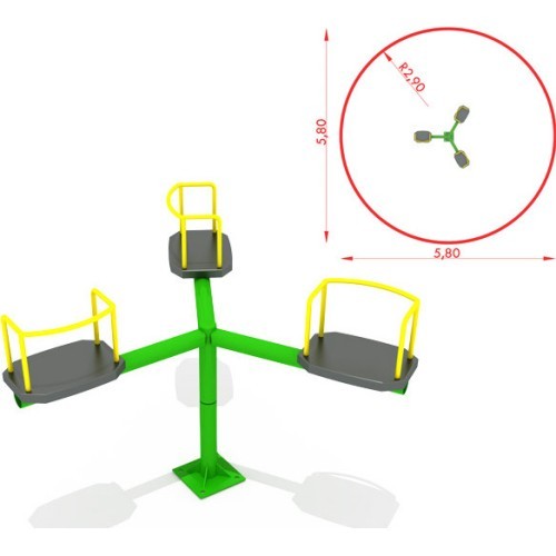 Three-seated Carousel Model KM-0004T