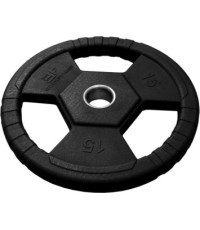 Rubber-Coated Weight Plate with Grips Bauer Fitness Premium 15kg AC-1495
