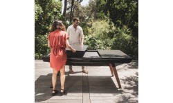 Origin Outdoor Tabletops - Black Frame - Wood Origin Black