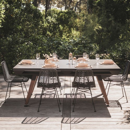 Origin Outdoor Tabletops - Black Frame - Wood Origin Black