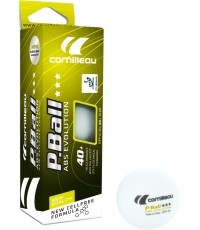 Cornilleau P-Ball ABS Evolution 3*** stalo teniso kamuoliukai, balti, 3 vnt.