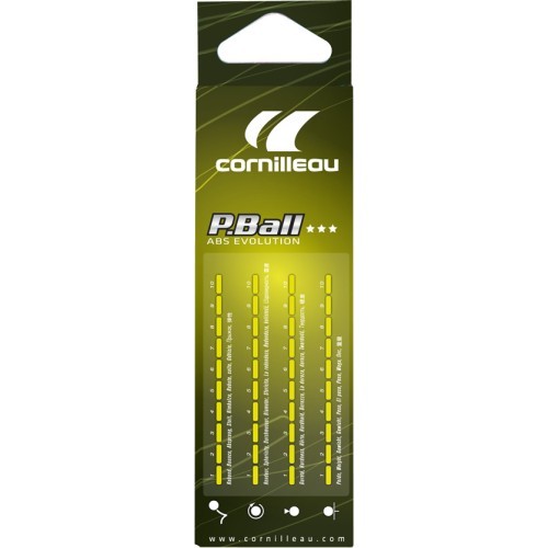 Cornilleau P-Ball ABS Evolution 3*** stalo teniso kamuoliukai, balti, 3 vnt.