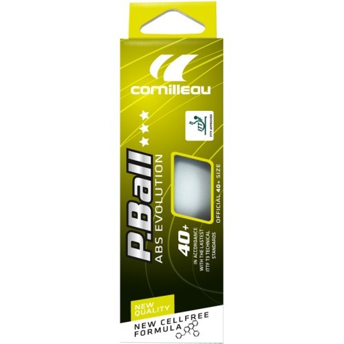 Cornilleau P-Ball ABS Evolution 3*** stalo teniso kamuoliukai, balti, 3 vnt.