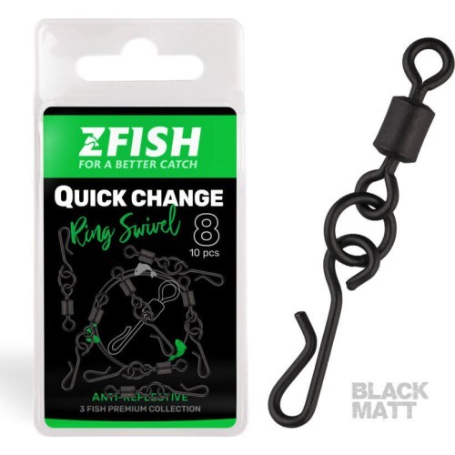 Вертлюг ZFISH Quick Change Ring Swivel Matt размер 8