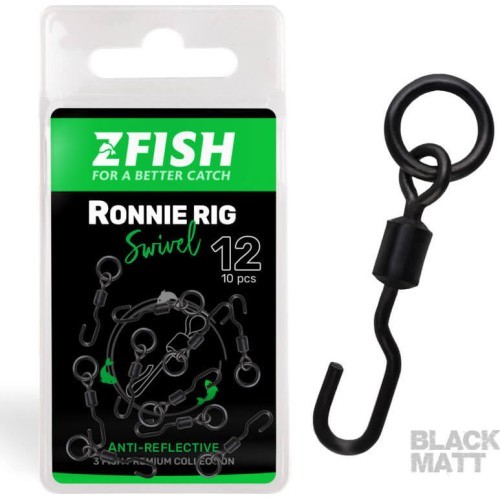 Sukutis ZFISH Ronnie Rig Swivel Matt, 12 dydis