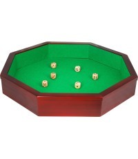 Dice tray octagonal brown