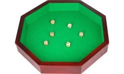 Dice tray octagonal brown