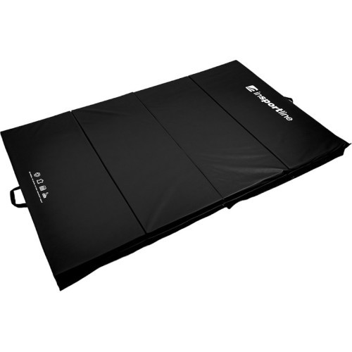 Folding Gymnastics Mat inSPORTline Quad fold 200 x 120 x 5 cm - Black