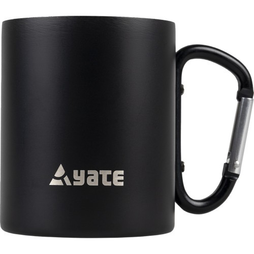 YATE puodelis su karabinu, 0,3 l, nerūdijantis plienas, juodas