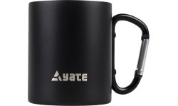 YATE puodelis su karabinu, 0,3 l, nerūdijantis plienas, juodas