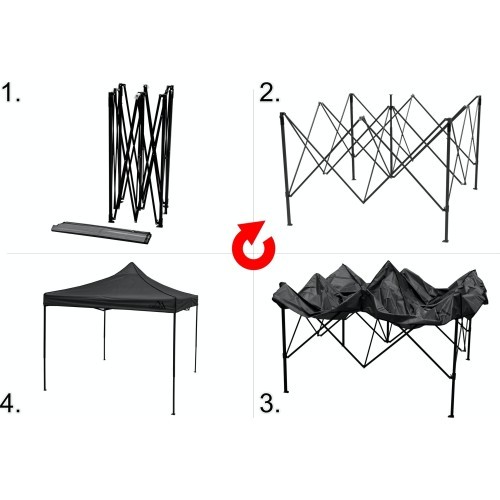 Party tent scissor 3x3m grey WATERPROOF