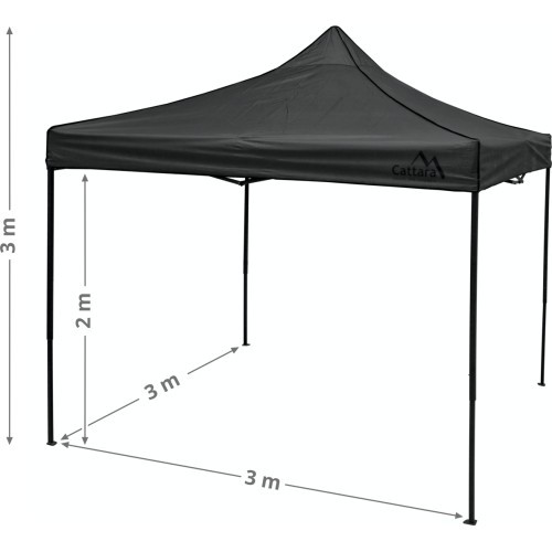 Party tent scissor 3x3m grey WATERPROOF