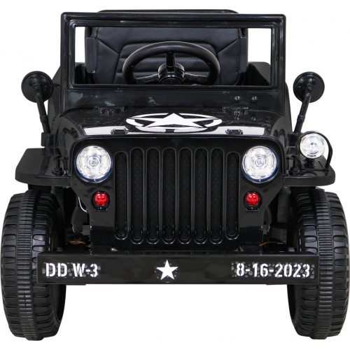 Retro karinis automobilis, juodas