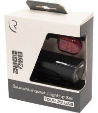 Žibintų komplektas RFR Light Set TOUR 25 LUX // Micro-USB