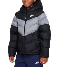 Nike NSW Syn FL Hd Jckt junior jacket, black/grey FN7730 013