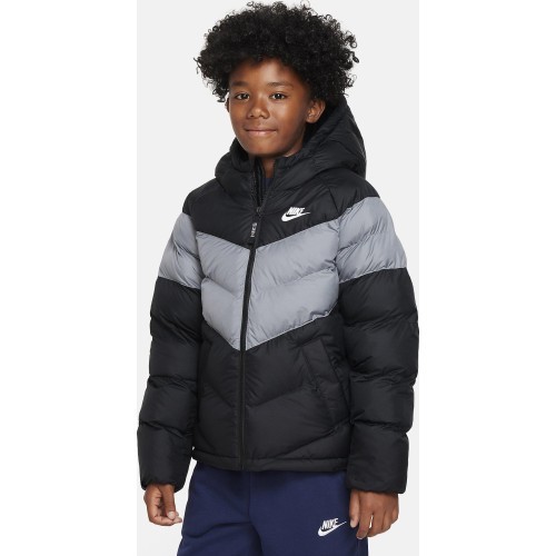 Nike NSW Syn FL Hd Jckt junior jacket, black/grey FN7730 013