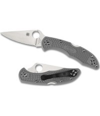 Folding Knife Spyderco C11FPGY Delica 4, Flat Ground, Gray