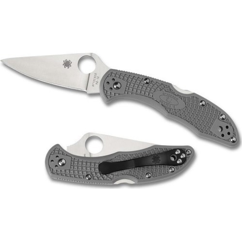 Складной нож Spyderco C11FPGY Delica 4, Flat Ground, серый