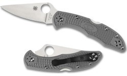 Складной нож Spyderco C11FPGY Delica 4, Flat Ground, серый